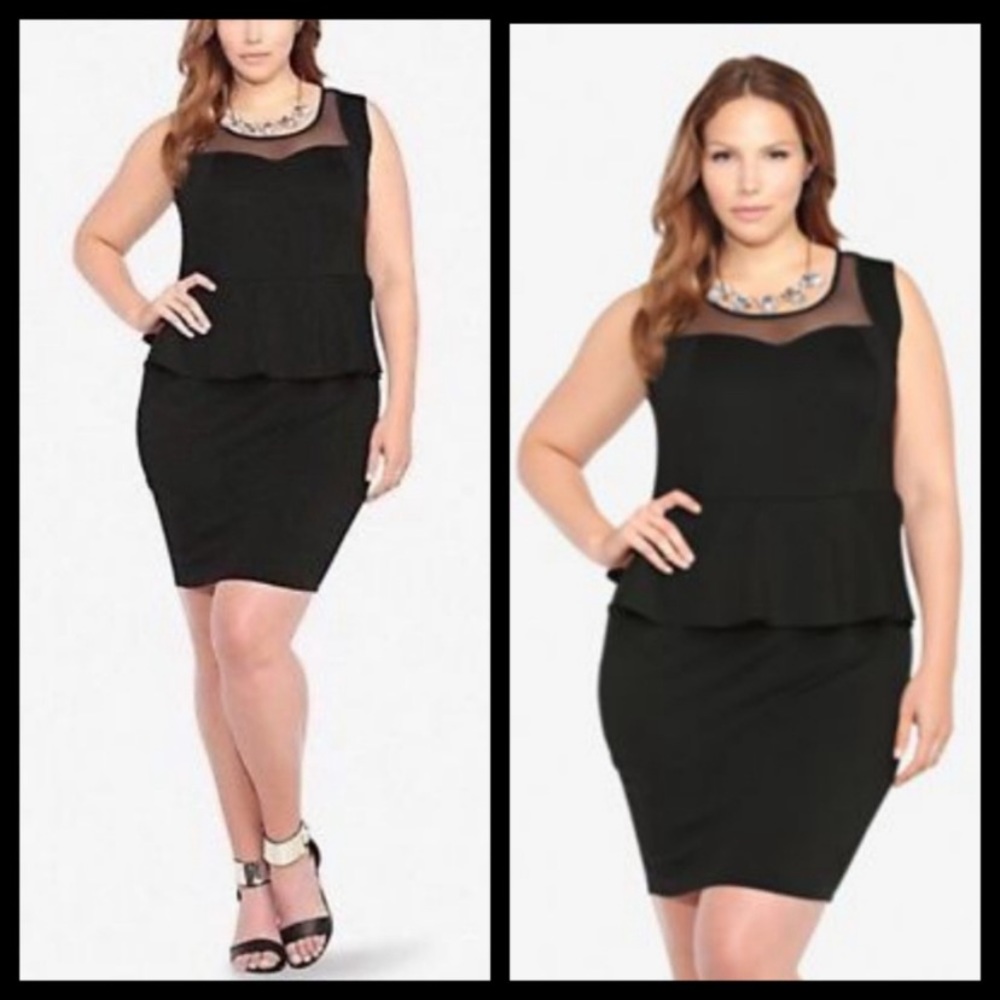 Torrid Black Peplum Sleeveless Dress Size 0